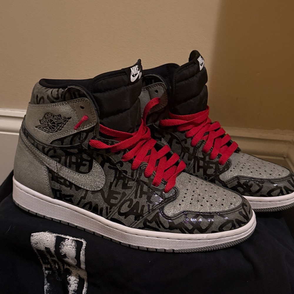 Nike High-Tops with Red and Black Design